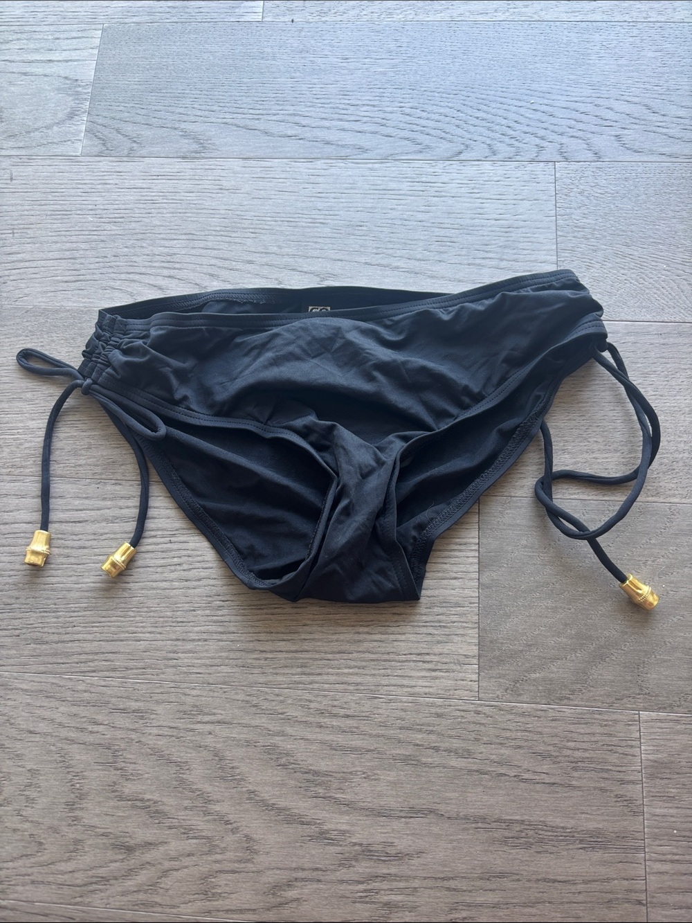 Coco Reef Black Women's Side-Tie Swim Bottoms with Gold Accents